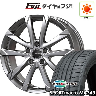【新品国産車用5穴100】 夏タイヤ ホイール4本セット 205/50R17 ミレバー スポーツマクロ MA349(限定) コーセイ クレイシズ GC36F 7J 17インチ(送料無料)|フジ スペシャルセレクション