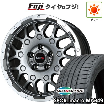 【新品国産車用5穴114.3】 夏タイヤ ホイール4本セット 215/45R18 ミレバー スポーツマクロ MA349（限定） レアマイスター LMG MS-9W ガンメタリムポリッシュ 7.5J 18インチ(送料無料)｜フジ スペシャルセレクション