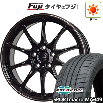 【新品国産車用5穴114.3】 夏タイヤ ホイール4本セット 215/45R18 ミレバー スポーツマクロ MA349（限定） ホットスタッフ ジースピード P-07 7.5J 18インチ(送料無料)｜フジ スペシャルセレクション