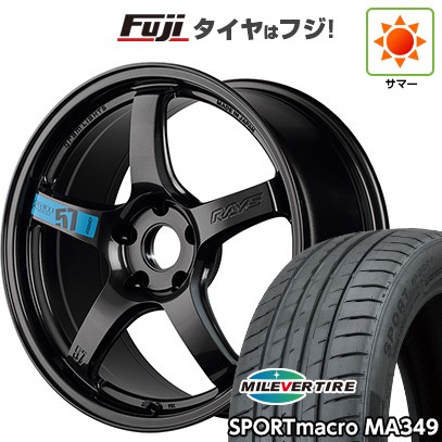 【新品国産車用5穴114.3】 夏タイヤ ホイール4本セット 215/45R18 ミレバー スポーツマクロ MA349（限定） RAYS レイズ グラムライツ 57CR SPEC-M 7.5J 18インチ(送料無料)