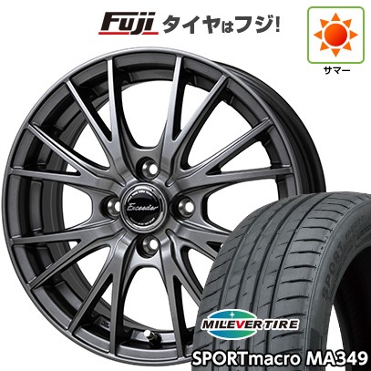 【新品国産車用5穴114.3】 夏タイヤ ホイール4本セット 225/55R19 ミレバー スポーツマクロ MA349（限定） ホットスタッフ エクシーダー E05II 8J 19インチ(送料無料)｜フジ スペシャルセレクション