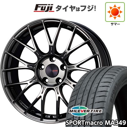 【新品国産車用5穴100】 夏タイヤ ホイール4本セット 225/40R18 ミレバー スポーツマクロ MA349（限定） ENKEI エンケイ PerformanceLine PFM1 フジオリジナルカラー 7.5J 18インチ(送料無料)