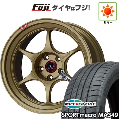 【新品国産車用5穴114.3】 夏タイヤ ホイール4本セット 235/55R18 ミレバー スポーツマクロ MA349（限定） ENKEI エンケイ PerformanceLine PF06 ゴールド 8J 18インチ(送料無料)｜フジ スペシャルセレクション