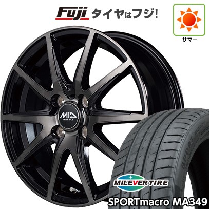 【新品国産車用4穴100】 夏タイヤ ホイール4本セット 195/50R16 ミレバー スポーツマクロ MA349（限定） MID WHEELS DR-02 6J 16インチ(送料無料)