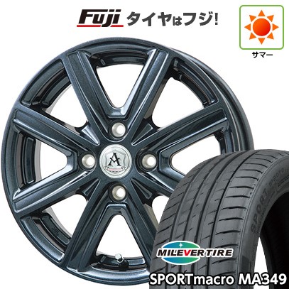 【新品国産車用4穴100】 夏タイヤ ホイール4本セット 195/45R16 ミレバー スポーツマクロ MA349（限定） テクノピア アフロディーテ MZ 6J 16インチ(送料無料)