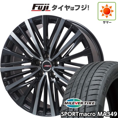 【新品国産車用5穴114.3】 夏タイヤ ホイール4本セット 235/55R18 ミレバー スポーツマクロ MA349(限定) プレミックス MER-V ブラッククリア 7J 18インチ(送料無料)