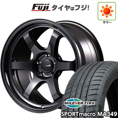 【新品国産車用5穴114.3】 夏タイヤ ホイール4本セット 215/45R18 ミレバー スポーツマクロ MA349（限定） MID WHEELS MID RACING R06 7.5J 18インチ(送料無料) 79,035円