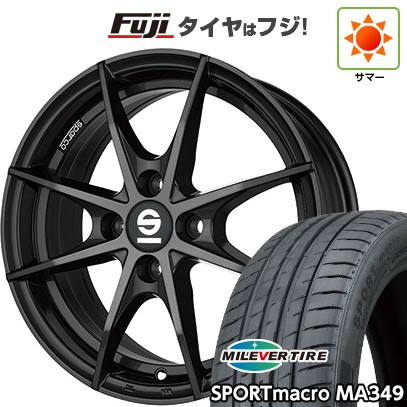 【新品国産車用4穴100】 夏タイヤ ホイール4本セット 195/50R16 ミレバー スポーツマクロ MA349（限定） OZ SPARCO トロフェオ 6.5J 16インチ(送料無料)