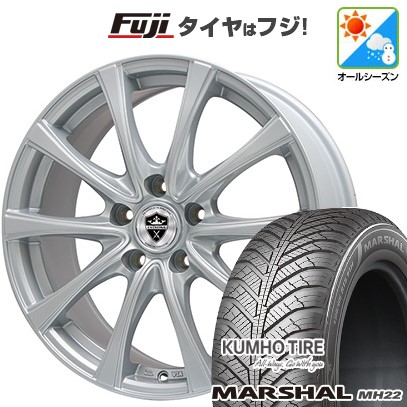 【新品国産車用5穴114.3】 オールシーズンタイヤ ホイール4本セット 205/60R16 クムホ マーシャル MH22 オールシーズン(限定) エルベ エステローザ FSV シルバー 6.5J 16インチ(送料無料)