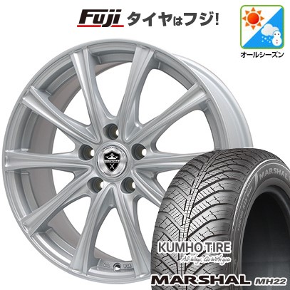 【新品国産車用5穴100】 オールシーズンタイヤ ホイール4本セット 215/45R17 クムホ マーシャル MH22 オールシーズン(限定) エルベ エステローザ MZV シルバー 7J 17インチ(送料無料)|フジ スペシャルセレクション