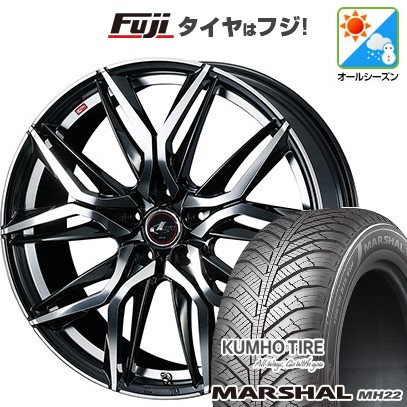【新品国産車用5穴114.3】 オールシーズンタイヤ ホイール4本セット 235/55R18 クムホ マーシャル MH22 オールシーズン(限定) WEDS ウェッズ レオニス LM 7J 18インチ(送料無料)