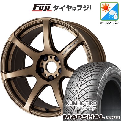 【新品国産車用5穴114.3】 オールシーズンタイヤ ホイール4本セット 215/60R17 クムホ マーシャル MH22 オールシーズン(限定) WORK ワーク エモーション T7R 7J 17インチ(送料無料)