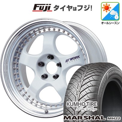 【新品国産車用4穴100】 オールシーズンタイヤ ホイール4本セット 195/55R16 91 V XL クムホ マーシャル MH22 オールシーズン(限定) WORK ワーク マイスター S1 3P 6J 16インチ(送料無料)