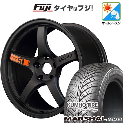 【新品国産車用5穴114.3】 オールシーズンタイヤ ホイール4本セット 215/60R17 クムホ マーシャル MH22 オールシーズン(限定) RAYS レイズ グラムライツ 57CR SPEC-D 7J 17インチ(送料無料)｜フジ スペシャルセレクション