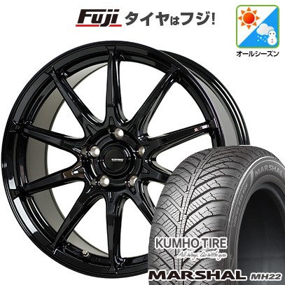【新品国産車用5穴114.3】 オールシーズンタイヤ ホイール4本セット 215/50R17 クムホ マーシャル MH22 オールシーズン(限定) ホットスタッフ ジースピード G-05 7J 17インチ(送料無料)|フジ スペシャルセレクション