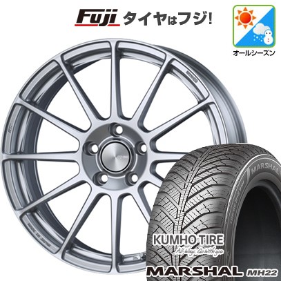 【新品国産車用5穴114.3】 オールシーズンタイヤ ホイール4本セット 235/55R18 クムホ マーシャル MH22 オールシーズン(限定) ENKEI エンケイ PerformanceLine PF03 7.5J 18インチ(送料無料)