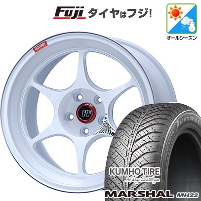 【新品国産車用5穴114.3】 オールシーズンタイヤ ホイール4本セット 235/55R18 クムホ マーシャル MH22 オールシーズン(限定) ENKEI エンケイ PerformanceLine PF06 マシニングホワイト 8J 18インチ(送料無料)