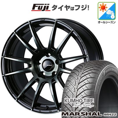 【新品国産車用5穴114.3】 オールシーズンタイヤ ホイール4本セット 235/55R18 クムホ マーシャル MH22 オールシーズン(限定) WEDS ウェッズ ウェッズスポーツ SA-62R 7.5J 18インチ(送料無料)