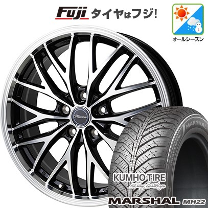 【新品国産車用5穴114.3】 オールシーズンタイヤ ホイール4本セット 235/55R18 クムホ マーシャル MH22 オールシーズン(限定) ホットスタッフ クロノス CH-113 7J 18インチ(送料無料)