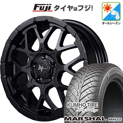 【新品国産車用5穴114.3】 オールシーズンタイヤ ホイール4本セット 235/55R18 クムホ マーシャル MH22 オールシーズン(限定) MID WHEELS NITRO POWER M28 バレットS 7J 18インチ(送料無料)