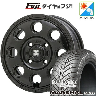 【新品 軽自動車】 オールシーズンタイヤ ホイール4本セット 145/80R13 クムホ マーシャル MH22 オールシーズン(限定) MLJ エクストリームJ KK03 4J 13インチ(送料無料)