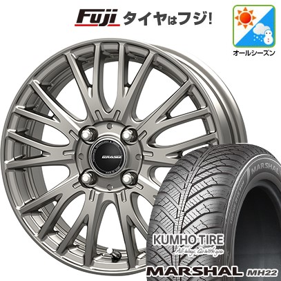 【新品 軽自動車】エブリイワゴン オールシーズンタイヤ ホイール4本セット 155/70R13 クムホ マーシャル MH22 オールシーズン(限定) コーセイ クレイシズ SE48 4J 13インチ(送料無料)