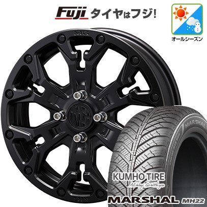 【新品 軽自動車】N-BOX タント スペーシア オールシーズンタイヤ ホイール4本セット 155/65R14 クムホ マーシャル MH22 オールシーズン(限定) クリムソン マーテルギア(MG) ゴーレム Jr 4.5J 14インチ(送料無料) 54,780円