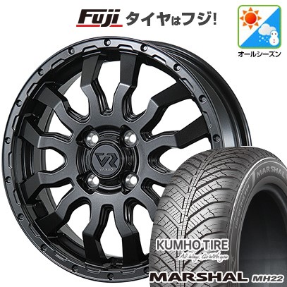 【新品 軽自動車】ハスラー デリカミニ(4WD) オールシーズンタイヤ ホイール4本セット 165/60R15 クムホ マーシャル MH22 オールシーズン(限定) トピー ヴァブロ RR-01 4.5J 15インチ(送料無料)