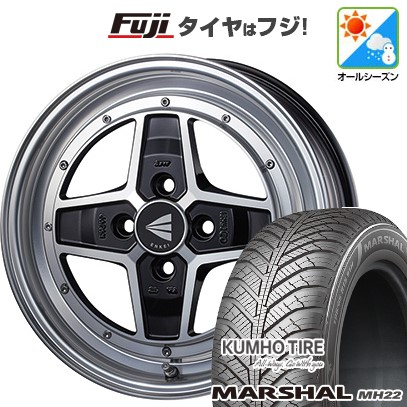 【新品 軽自動車】ハスラー デリカミニ(4WD) オールシーズンタイヤ ホイール4本セット 165/60R15 クムホ マーシャル MH22 オールシーズン(限定) ENKEI エンケイ Neo Classic アパッチ2 5J 15インチ(送料無料)