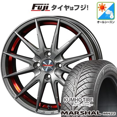 【新品 軽自動車】ハスラー デリカミニ(4WD) オールシーズンタイヤ ホイール4本セット 165/60R15 クムホ マーシャル MH22 オールシーズン(限定) モンスタースポーツ VX12S 5J 15インチ(送料無料)