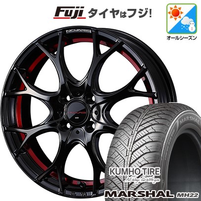 【新品国産車用4穴100】 オールシーズンタイヤ ホイール4本セット 185/55R16 クムホ マーシャル MH22 オールシーズン(限定) WEDS ウェッズ ノヴァリス ローグ UY 6J 16インチ(送料無料)