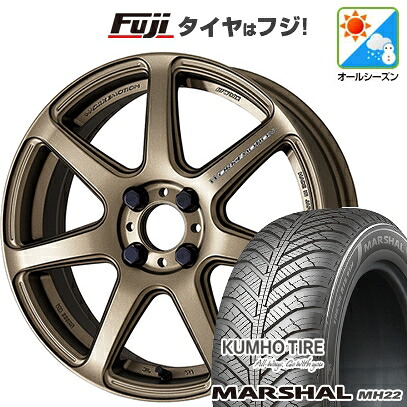 【新品国産車用4穴100】 オールシーズンタイヤ ホイール4本セット 195/55R16 91 V XL クムホ マーシャル MH22 オールシーズン(限定) WORK ワーク エモーション T7R 6.5J 16インチ(送料無料)｜フジ スペシャルセレクション