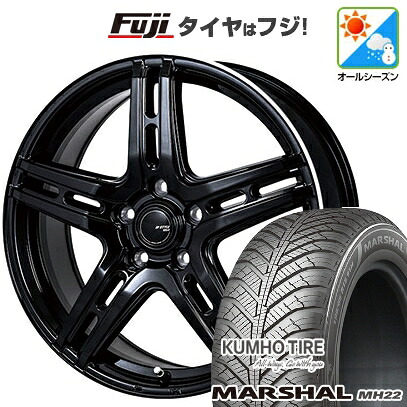 【新品国産車用5穴114.3】 オールシーズンタイヤ ホイール4本セット 225/45R18 95 W XL クムホ マーシャル MH22 オールシーズン(限定) モンツァ JPスタイル R52 7J 18インチ(送料無料)|フジ スペシャルセレクション