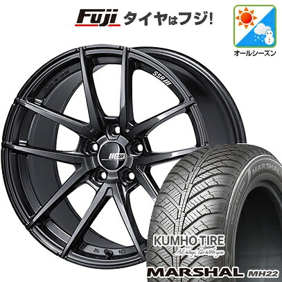 【新品国産車用5穴114.3】 オールシーズンタイヤ ホイール4本セット 225/45R18 95 W XL クムホ マーシャル MH22 オールシーズン(限定) SSR ライナー タイプ10モノブロック 7.5J 18インチ(送料無料)|フジ スペシャルセレクション