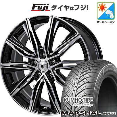 【新品国産車用5穴114.3】 オールシーズンタイヤ ホイール4本セット 225/45R18 95 W XL クムホ マーシャル MH22 オールシーズン(限定) モンツァ JPスタイル MJ-X 7.5J 18インチ(送料無料)｜フジ スペシャルセレクション