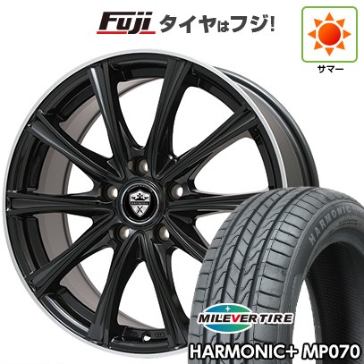【新品】60系プリウス 夏タイヤ ホイール4本セット 195/60R17 ミレバー ハーモニック プラス MP070(限定) エルベ エステローザ MZV ブラックリムポリッシュ 7J 17インチ(送料無料)