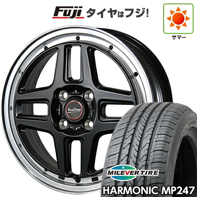 【新品 軽自動車】 夏タイヤ ホイール4本セット 165/55R14 ミレバー ハーモニック MP247(限定) ブレスト ビートステージ WT-C 4.5J 14インチ(送料無料)|フジ スペシャルセレクション