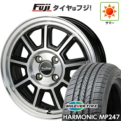 【新品 軽自動車】 夏タイヤ ホイール4本セット 165/55R14 ミレバー ハーモニック MP247(限定) ブレスト ビートステージ KS-C 4.5J 14インチ(送料無料)