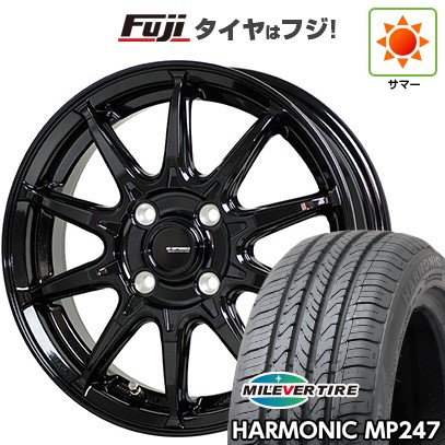 【新品 軽自動車】 夏タイヤ ホイール4本セット 165/55R14 ミレバー ハーモニック MP247(限定) ホットスタッフ ジースピード G-05 4.5J 14インチ(送料無料)|フジ スペシャルセレクション