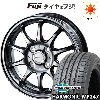 【新品 軽自動車】 夏タイヤ ホイール4本セット 165/55R14 ミレバー ハーモニック MP247(限定) ビッグウエイ BWスポーツ ZT10 4.5J 14インチ(送料無料)