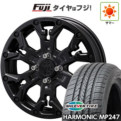 【新品 軽自動車】 夏タイヤ ホイール4本セット 165/55R14 ミレバー ハーモニック MP247(限定) クリムソン マーテルギア(MG) ゴーレム Jr 4.5J 14インチ(送料無料)