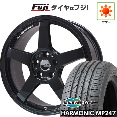 【新品 軽自動車】 夏タイヤ ホイール4本セット 165/55R14 ミレバー ハーモニック MP247(限定) レアマイスター LMスポーツ LM-05R(グロスブラック) 4.5J 14インチ(送料無料)｜フジ スペシャルセレクション