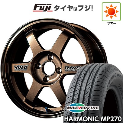 【新品国産車用4穴100】 夏タイヤ ホイール4本セット 175/65R14 ミレバー ハーモニック MP270(限定) RAYS レイズ ボルクレーシング TE37 6J 14インチ(送料無料)｜フジ スペシャルセレクション