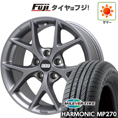 【新品国産車用5穴100】 夏タイヤ ホイール4本セット 205/55R16 ミレバー ハーモニック MP270(限定) BBS GERMANY SR ヒマラヤサテングレー 7J 16インチ(送料無料)