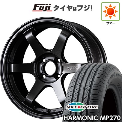 【新品国産車用4穴100】 夏タイヤ ホイール4本セット 185/55R15 ミレバー ハーモニック MP270(限定) RAYS レイズ ボルクレーシング TE37 ソニック 6J 15インチ(送料無料)