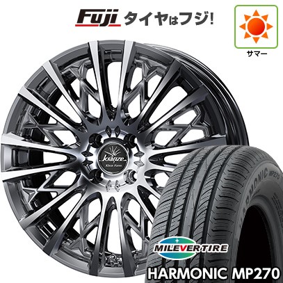 【新品国産車用4穴100】 夏タイヤ ホイール4本セット 195/55R16 ミレバー ハーモニック MP270(限定) WEDS ウェッズ クレンツェ シュリット 855EVO 6J 16インチ(送料無料)|フジ スペシャルセレクション