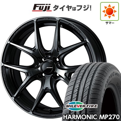 【新品国産車用4穴100】 夏タイヤ ホイール4本セット 185/55R15 ミレバー ハーモニック MP270(限定) WEDS ウェッズスポーツ SA-01R 6J 15インチ(送料無料)