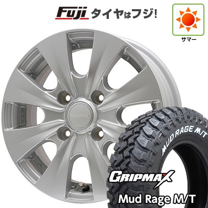 【新品】プロボックス/サクシード(リフトアップ) 夏タイヤ ホイール4本セット 185R14C 102/100Q グリップマックス マッドレイジM/T RWL(限定) エルベ ビズスポ シルバー 5J 14インチ(送料無料)
