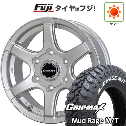 【新品】キャラバン 夏タイヤ ホイール4本セット 195R15C 107/105Q グリップマックス マッドレイジM/T RWL(限定) ホットスタッフ バイソン BN-04 6J 15インチ(送料無料)
