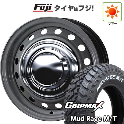 【新品】ハイエース200系 夏タイヤ ホイール4本セット 195R15C 107/105Q グリップマックス マッドレイジM/T RWL(限定) WEDS ウェッズ スチールホイル ネオキャロ 6J 15インチ(送料無料)
